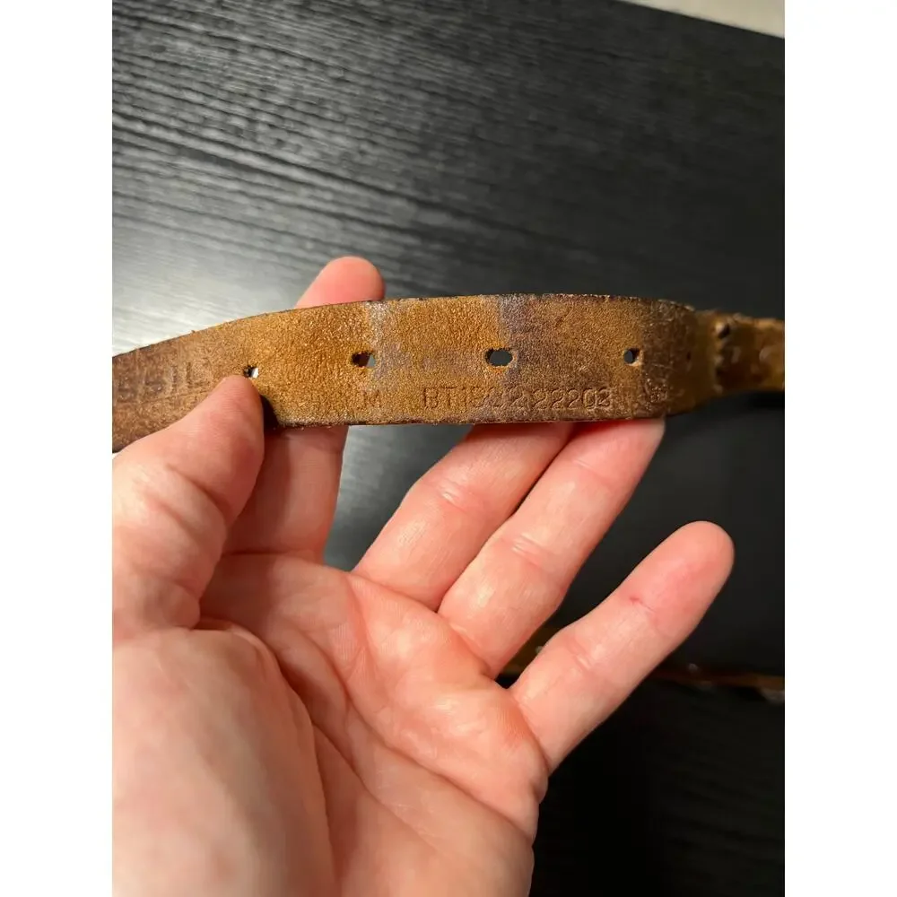 Vintage Y2K Fossil Western/Boho Style Leather Concho Belt